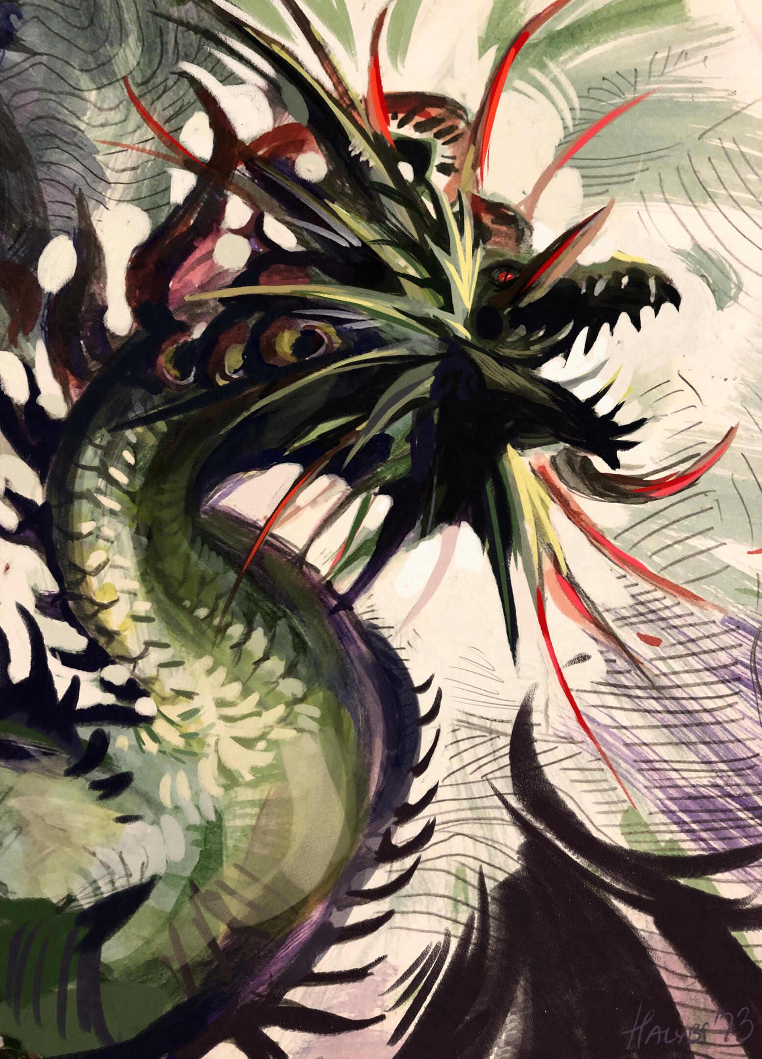 karmański watercolor, digital finish